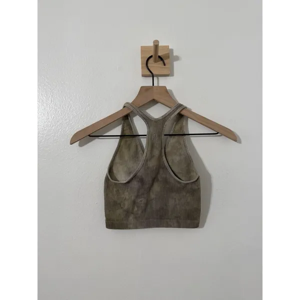 Free People Movement Free Throw Crop Army Green XS Stretch Yoga Pilates Athletic - Image 4
