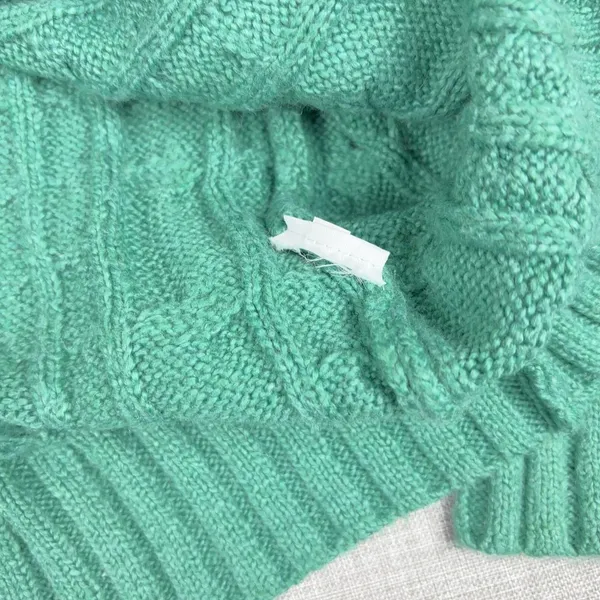 American Eagle Cardigan Sweater Womens Small Green V Neck Cable Knit Button - Image 7