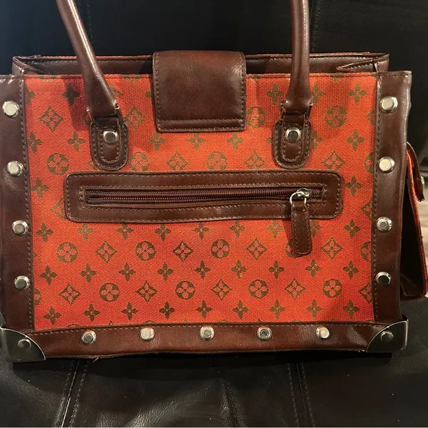 Designer Red and Brown Women's Bag - Image 3