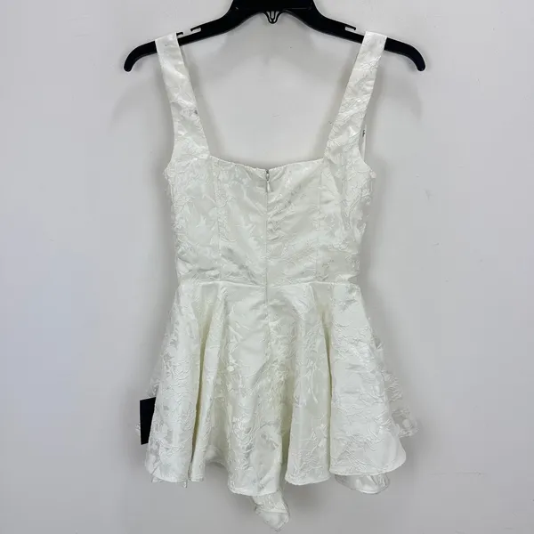 Lulus Radiant Flair Ivory Floral Jacquard Bustier Skort Romper Bridal XS NWT - Image 10