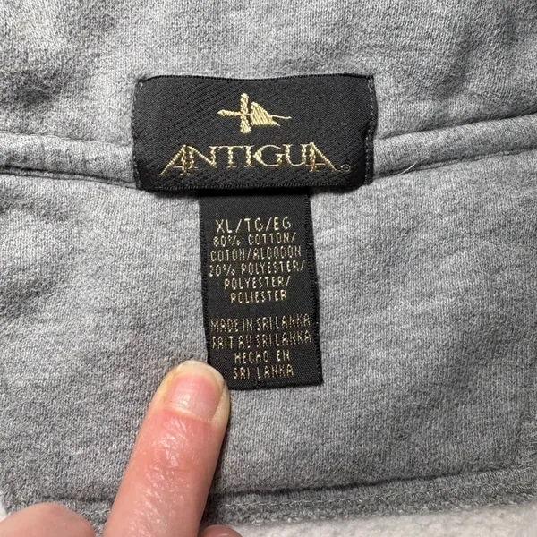 Virginia Tech‎ Hokies 1/4 Zip Sweatshirt White Grey Women XL Pullover Antigua - Image 8
