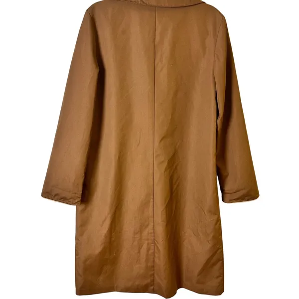 Unbranded M Polyester Brown Button-Up Womens Trench Coat No Lining With Pockets - Image 5