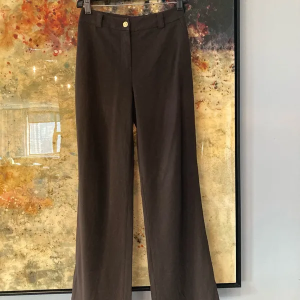 St. John Womens Brown Dress Pants with Belt Loops Sz S Retail $795 - Image 8