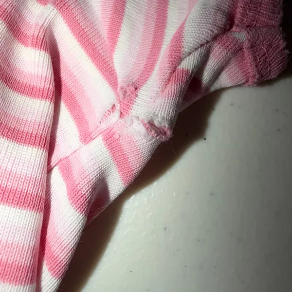 L.L. Bean Womens Size XL Pink White Stripe Short Sleeve Crew Neck Pullover Shirt - Image 5