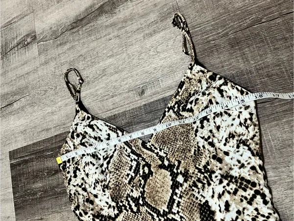 SUPERDOWN Marie Deep V Mini Dress in Snake Print - Image 8