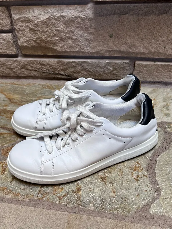 Tory Burch Howell Court leather sneakers Gold Logo Back White 8 - Image 4