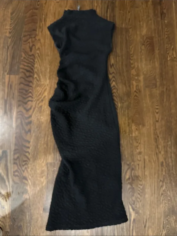 Anthropologie Maya Black Cap-Sleeve Maxi Dress with Side Slit - Image 6