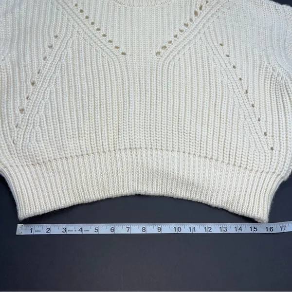 Apiece‎ Apart Cream Crewneck Wool Sweater APPROX. Size LARGE No Size Tag *FLAWED - Image 7