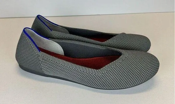 ROTHYS The Flat Pebble Grey Knit Rounded Toe Ballet Flats Slip On Shoes Size 7.5 - Image 4