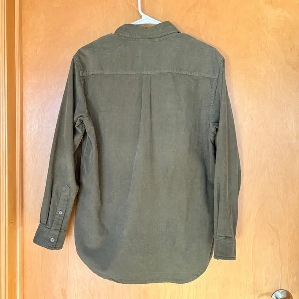 Tna Corduroy Button Down Shirt Womens 1 Olive Green Long Sleeve WRD3-2220-30 - Image 6