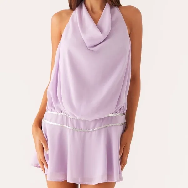 Peppermayo Time Will Tell Sequin Mini Dress - Lavender - Image 2