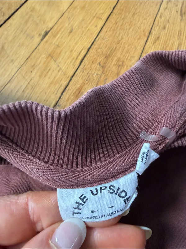 The Upside Dusty Mauve Cropped Logo Sweatshirt Pink - Image 4