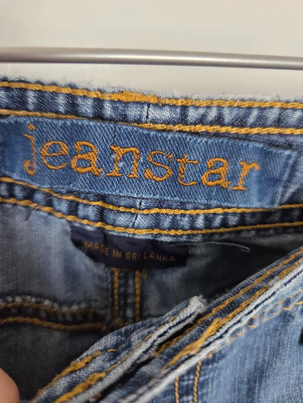 Jeanstar Denim Skirt A-Line Knee Length Y2K 90s Medium Wash Retro Casual Medium - Image 6