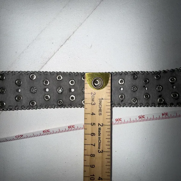 Vintage Chunky Y2K Studded Equestrian Western Boho Preppy Metal White Cross Belt - Image 9