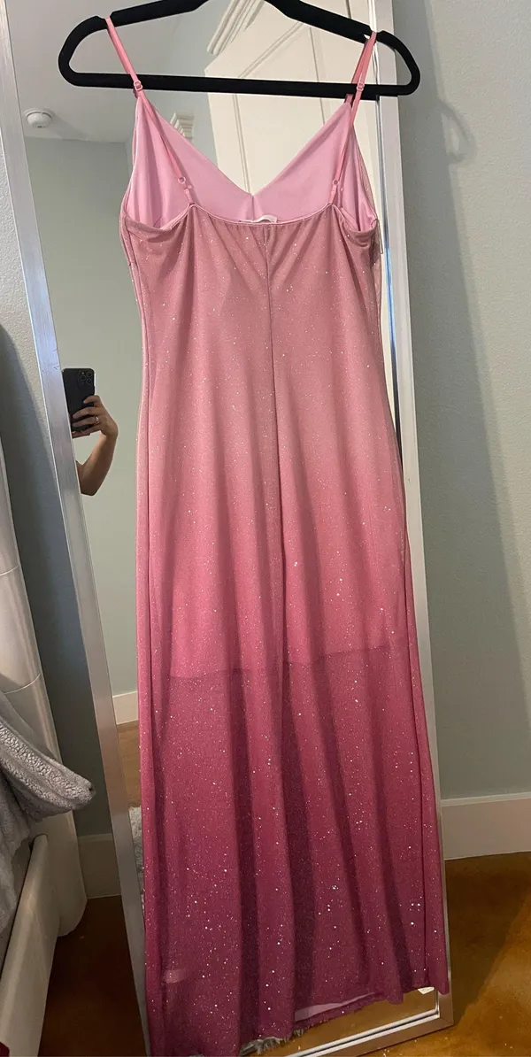 Pink Glitter Long Dress Size M - Image 2