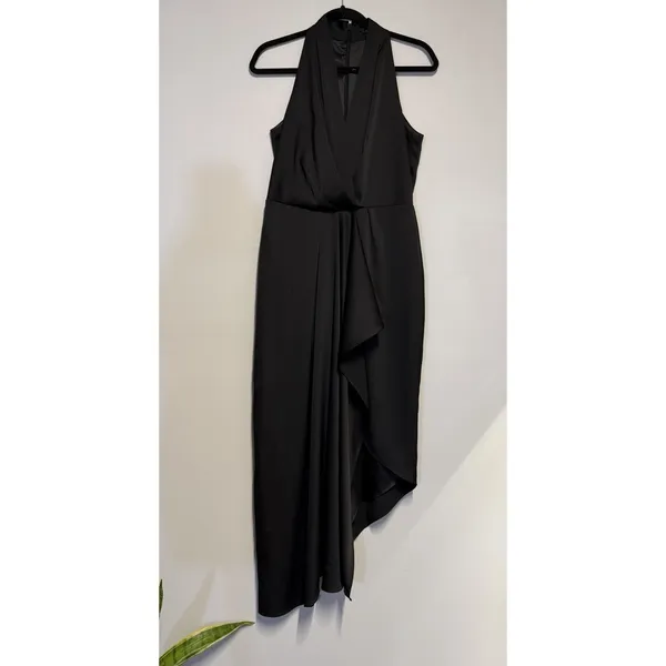 Alex Marie Black Halter High Low Cocktail Dress‎ Women's Size 6 Elegant Formal - Image 3