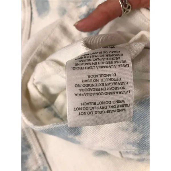 Altar'd State Blue Ivory Tie Dye‎ Denim Jacket J1283DNAS Small Cloud Wash Boho - Image 13
