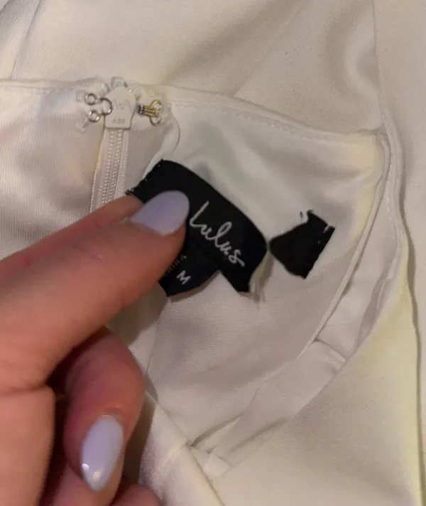 Lulus Roetta mini dress white graduation size M - Image 5