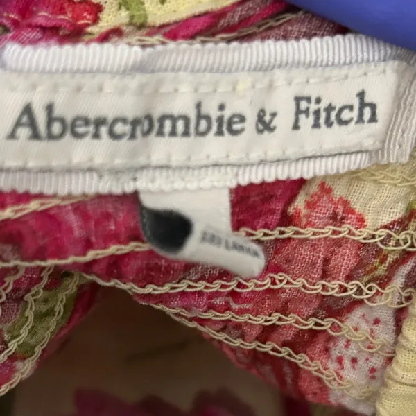 Abercrombie‎ & Fitch Floral Halter Romper Women M Pink Red Rose Pockets - Image 3