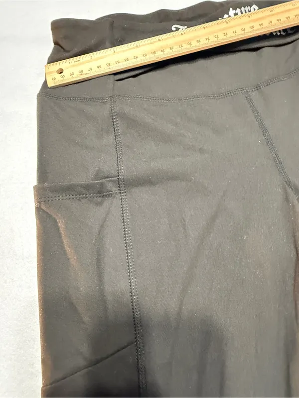 Juicy Couture Sport NWT Black Leggings crisscross Logo Waistband Sz M - Image 6