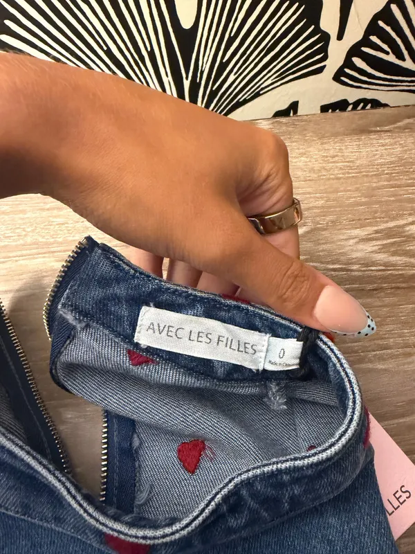 Avec Les Filles Denim Heart Bubble Dress - Image 4