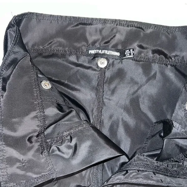 Pretty little thing windbreaker raver wide leg pants black size 2 - Image 7