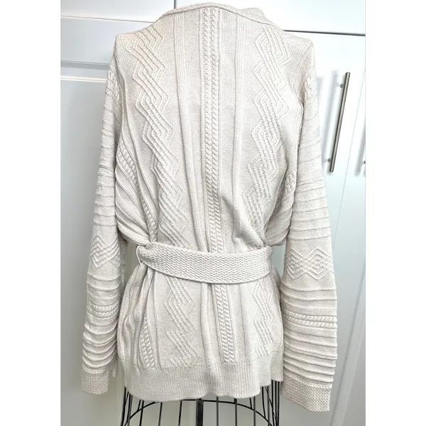 Pink Lily It Was All A Dream Chunky Beige Belted Cardigan NWOT - Image 12