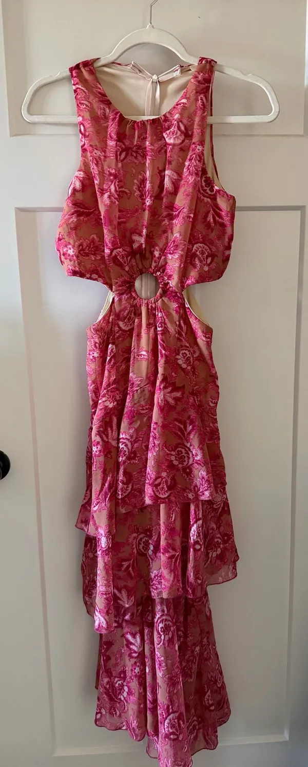 SheIn Pink floral cutout dress - Image 2