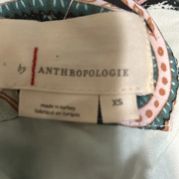 $138‎ Anthropologie Cady Tiered Longsleeve Mint Paisley Tunic Dress XS - Image 10