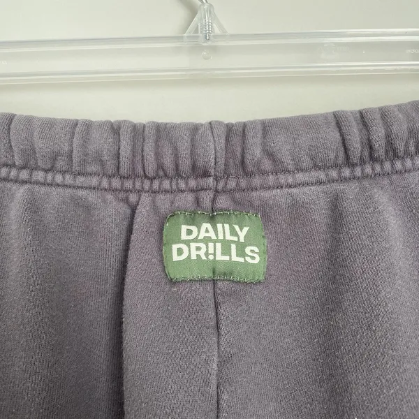 Daily Drills Size XS S Gray Drawstring Sweat Pants Lounge Cozy - Image 7