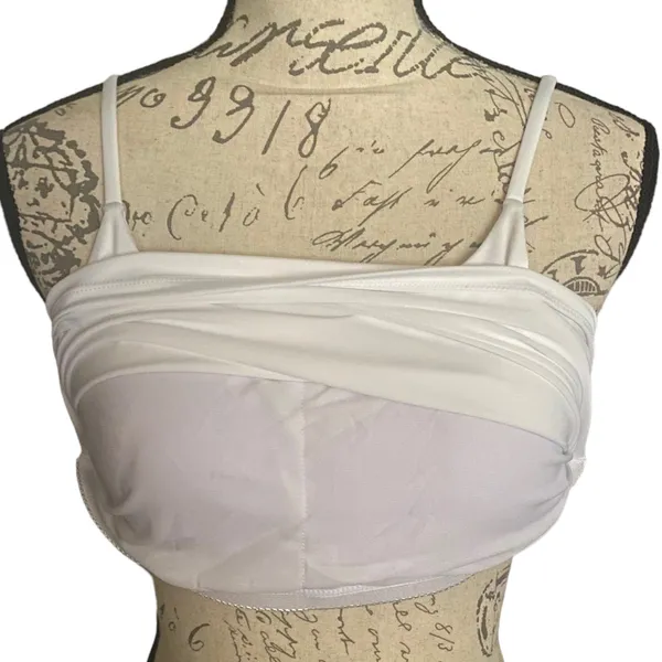 White Yoga Fitness Gym Tank Bra Size Large NEW - Image 3