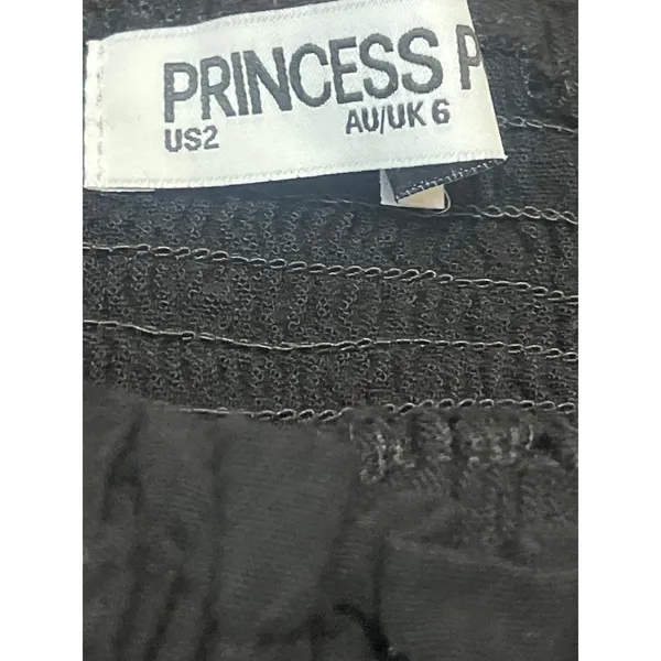Princess Polly Black Sleeveless Ruched Ruffle Cami Camisole Tank Crop Top Size S - Image 3