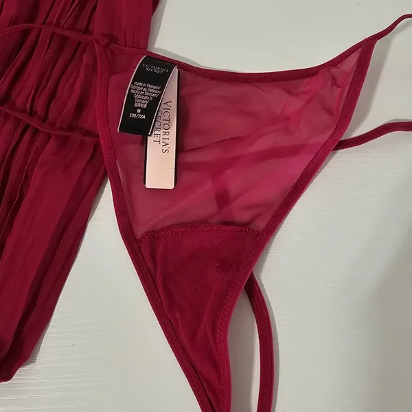 Victoria's Secret Pleated Embellished Babydoll - Claret Red - Size M - 11211557 - Image 12