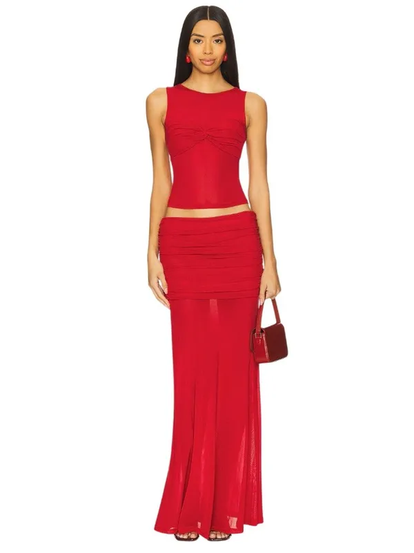 Runaway The Label Meila Top in Cherry Medium Womens Sleeveless Tank - Image 4