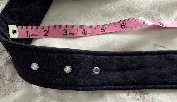 Navy Blue Canvas Fabric Belt with Silver Buckle, size 64” - Image 12