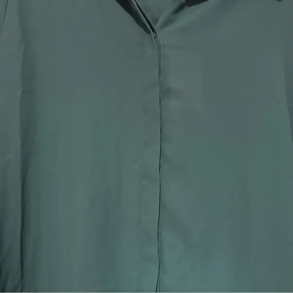 NWT Adrianna Papell teal long sleeve pleated back button up blouse size L - Image 2