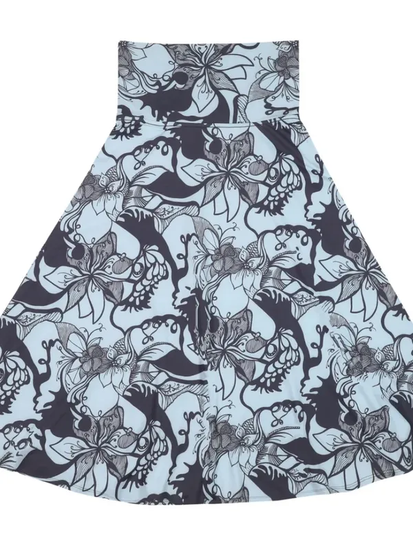 Patagonia Blue Black Floral Print Stretchy W's Morning Glory Skirt - Image 2