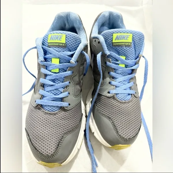 Nike Downshifter 6 Running Shoes Women’s 8.5 Gray Blue Athletic Walking Sneakers - Image 3