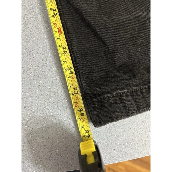 American Eagle Super High Rise Ultra Wide Leg Jeans Womens 4 Black Baggy Faded - Image 6