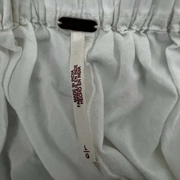 Free People Miki Skort Pleated Mini Ivory Boho High Rise 100% Cotton Size L - Image 5