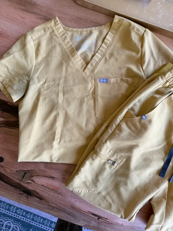 Light Gold FIGS Scrubs Set - Image 5
