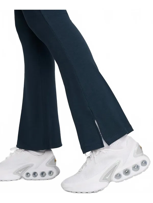 Nike Sportswear Chill Knit Tight Mini-Rib Flared Leggings NWT Armory Navy XL - Image 3