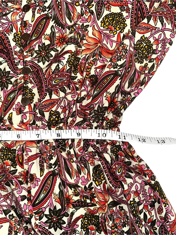 Anthropologie Boemo Boho Floral Paisley Print Bell Sleeve Tiered Maxi Dress S - Image 7