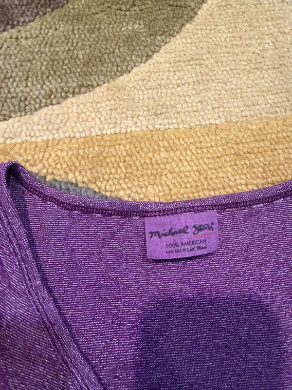 Michael Stars Vintage Y2K Early 2000’s Purple Long Tunic Tee Shirt Top One Size - Image 2