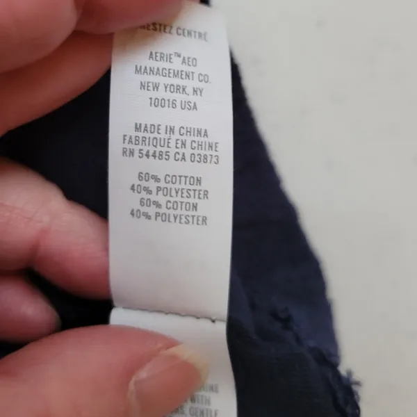 OFFLINE by Aerie Recharge Terry Bralette Womens Size M Navy Blue‎ Lounge Cotton - Image 5