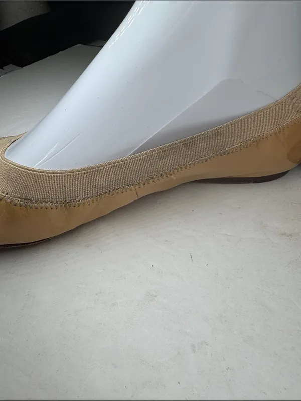 Tory Burch Tan Patent Leather Caroline ballet flats 6.5 neutral casual office - Image 11