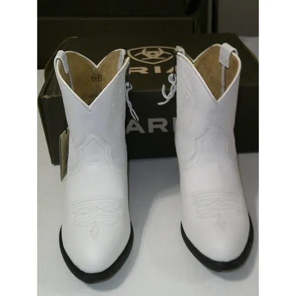 New nwt nib Womens 6.5 Ariat Darlin Boot Western White Leather short pretty - Image 2