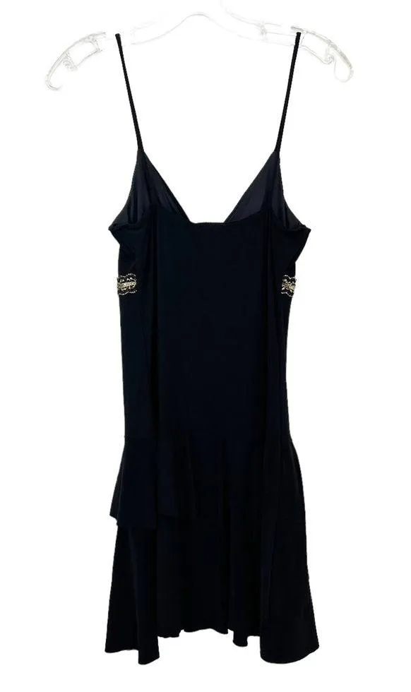 Vintage Y2K Taboo Black Gold Mini Dress Sz M - Image 5