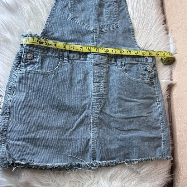 American Eagle Outfitters Corduroy Raw Hem Overall Dress In Jade Size Medium - Image 11