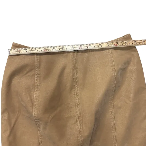 Free People Skirt Size 4 Modern Femme Vegan Leather Mini Camel Tan High Waisted - Image 7